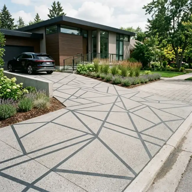 Geometric Stencil Driveway
