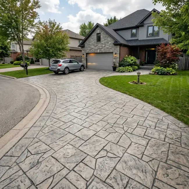 Stencilled Concrete Driveway